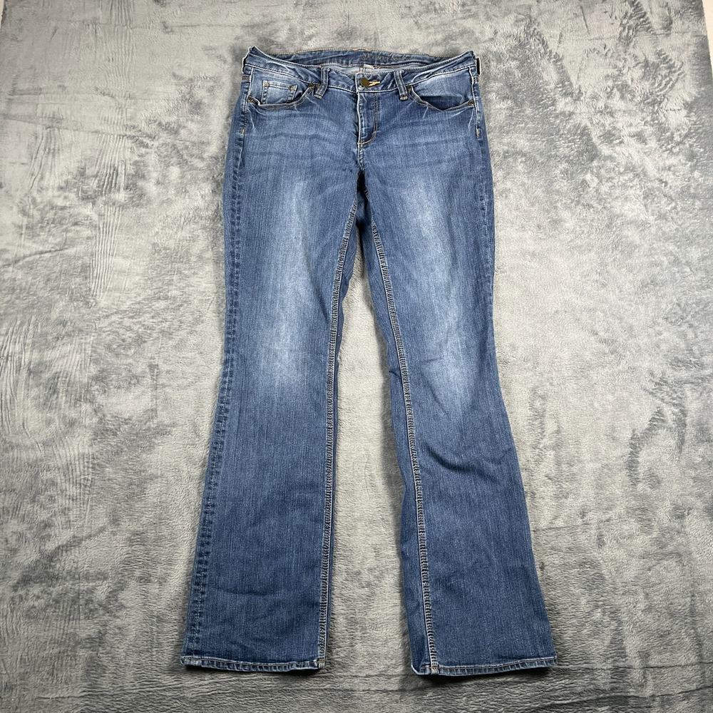 New York & Company Curvy Bootcut Jeans Womens 6 Blue Medium Wash Denim Western